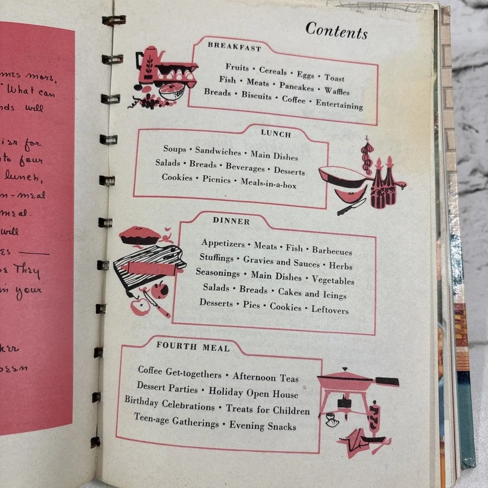 Betty Crocker's Good and Easy Cook Book 1954 1st Ed 4th Printing Spiral Retro